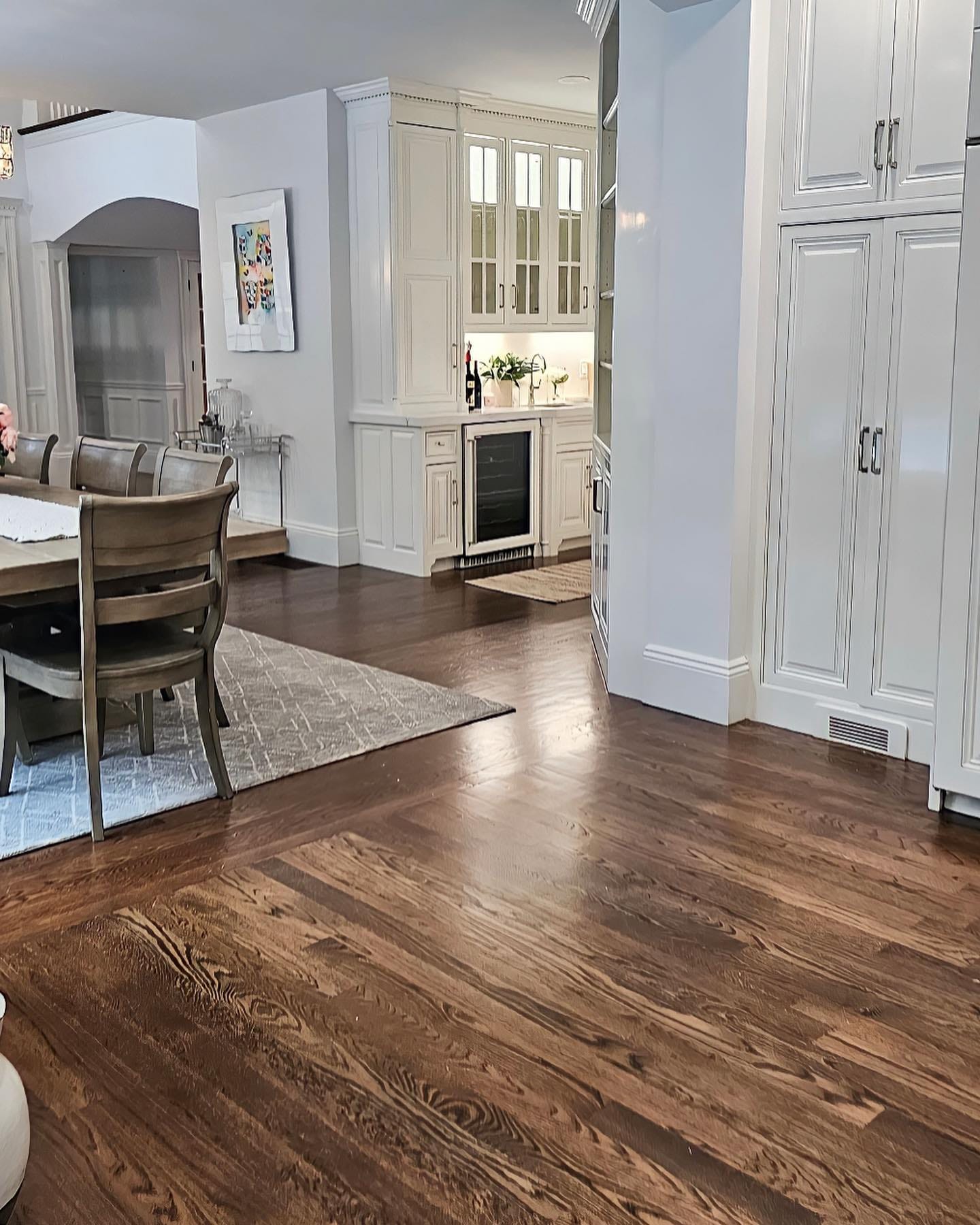 Dark hardwood floor restoration, Boston area