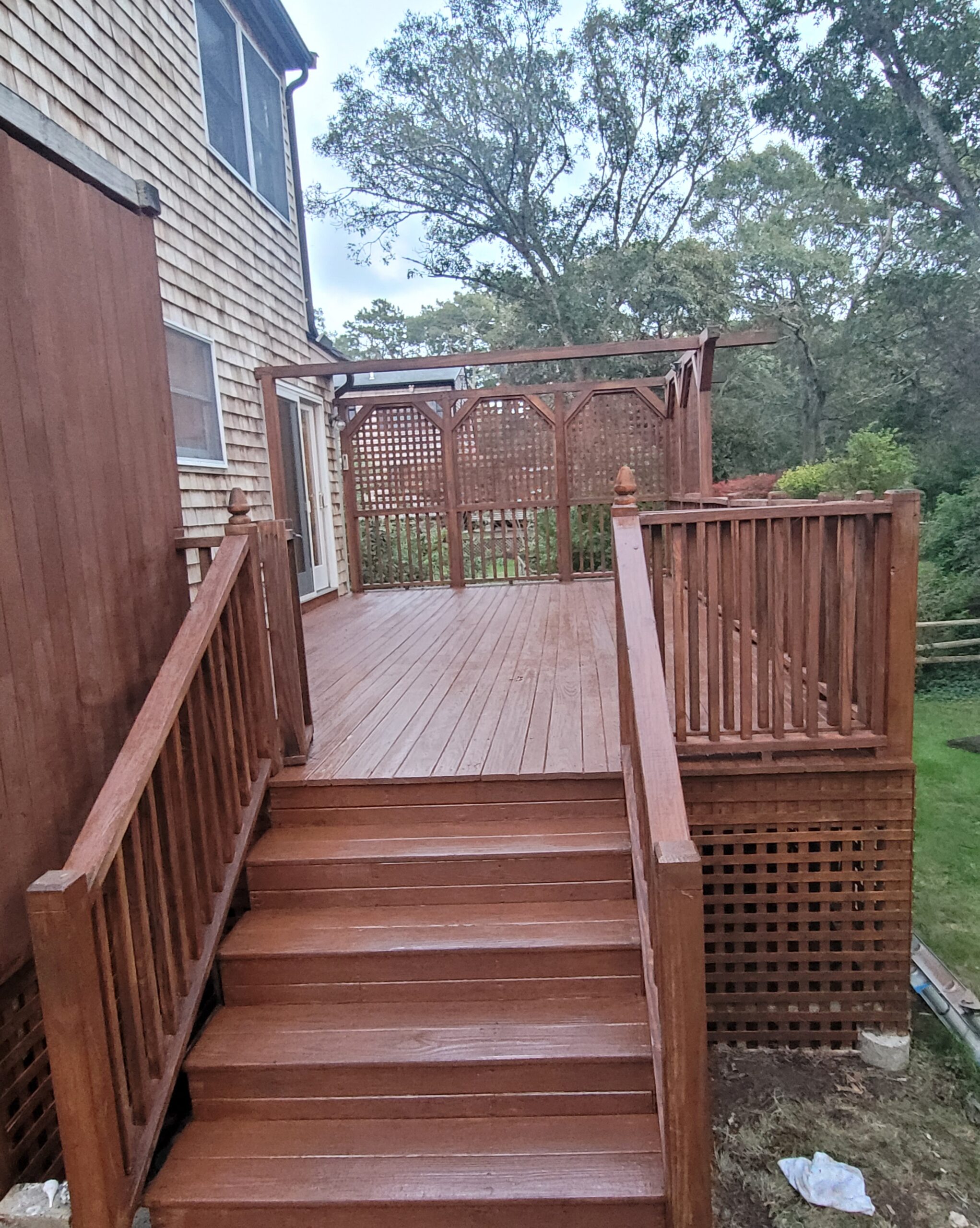 Cedar deck refinished and sealed, Massachusetts